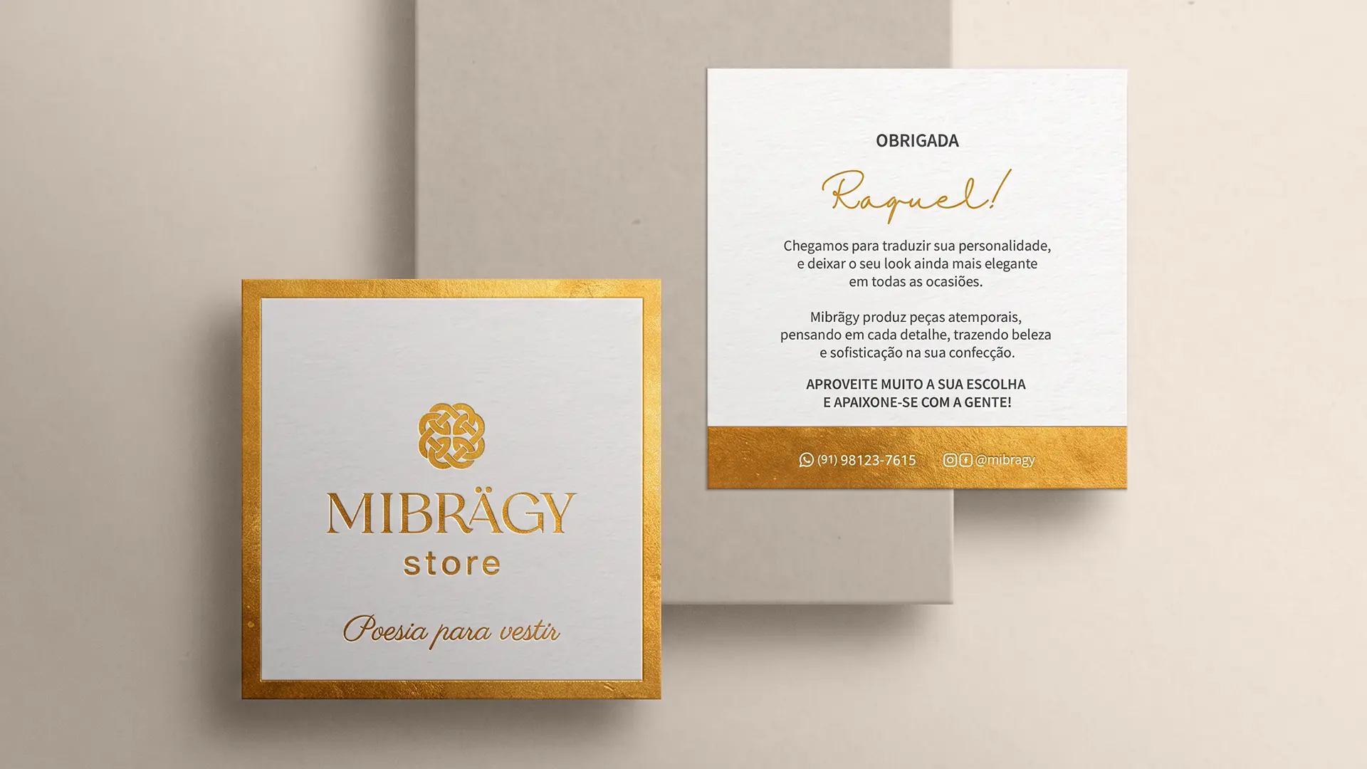 Naming e identidade visual para a Mibrägy Store, marca de moda feminina em crochê em Porto Alegre, RS, por RBR Design.